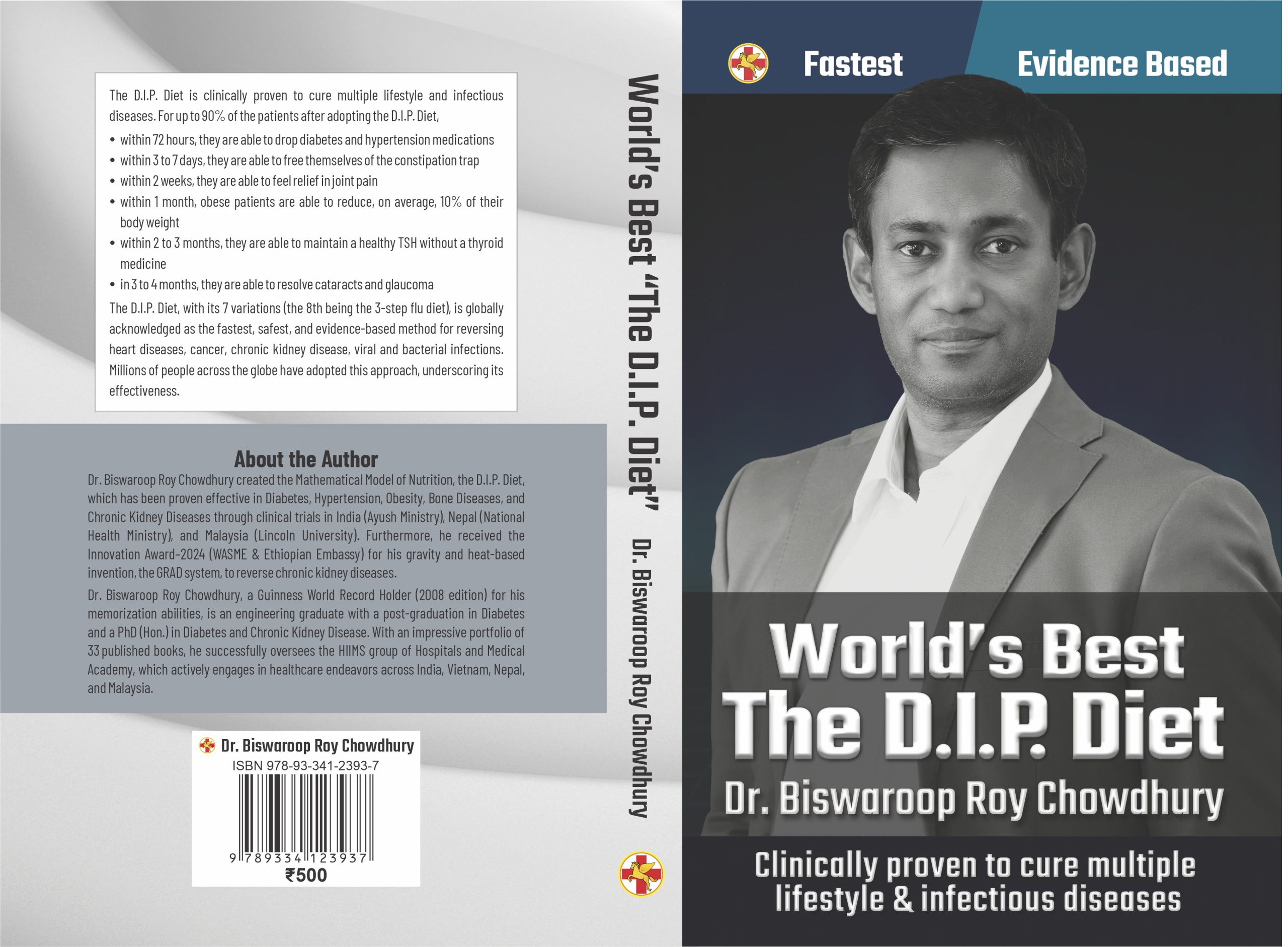 D.I.P. Diet Book English cover front and back image by Dr Biswaroop Roy Chowdhury
