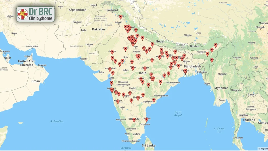 image of a map pointed dr biswaroop roy chowdhury clinic centres